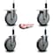 Service Caster 6'' Thermoplastic Rubber Swivel 1'' Expanding Stem Caster Set 2 Total Lock Brakes, 4PK SCC-EXTTL20S614-TPRB-2-S-2-1 - alternate 2